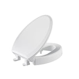 SAMODRA Raised Toilet Seat Riser, White, 3 Inch High Elevated Toilet Seat for Seniors, Soft Close, Easy Install & Clean (Elongat