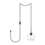 Living District Baxter 1-Light Mid-Century Metal Pendant In Black