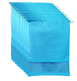 Wings Star Shoe Cover/String Bag Organizer|Shoe Print & Non Woven Material|Transparent Window|Size 17 X 11 Inch, Pack Of 10 (Blu