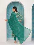 Gosriki Women'S Cotton Blend Straight Printed Kurta With Pant & Dupatta (Tashi Green-Nw-Gs_Xl_Green_X-Large),Green,,B0D2N8MG81
