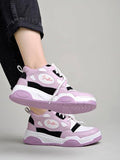 Shoetopia Women'S Block Heel Sneakers Purple,Purple,7,B0CXJ2G94D