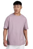 FYLTR Men's Solid Fit Oversized T-Shirt (FYLSS25MTS-303_Lavish Lilac,Lavish Lilac