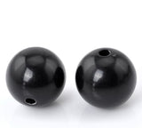 150 Round Black Acrylic Beads 14mm Diameter with 2.4mm Hole