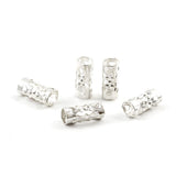 100pcs Filigree Tube Loose Beads 8mm x 4mm Spacer (Large Hole ID 3.2mm) Sterling Silver Plated Brass for DIY Craft Jewelry Makin