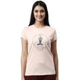 Enamor Essentials Short Sleeve Round Neck Slim Fit Stretch Cotton Tshirt For Womens-E147 (E147_Rosewater_Xl)