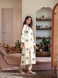 Anni Designer Women'S Rayon Viscose Printed Straight Kurta With Pant (Janya Cerosin_S_Dark Blue_Small),Dark Blue,S,Rayon,Regular,