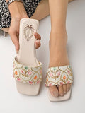 Shoetopia Girls Slp-1 Cream Flat Sandal - 8 Uk (Girls-Slp-1-Cream),Cream,8,B0CQK5KRNG
