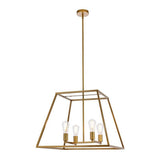Living District Declan 4-Light Farmhouse Metal Pendant In Brass
