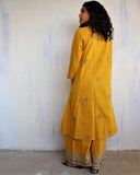 Gosriki Women'S Rayon Viscose Anarkali Printed Kurta With Palazzo (Hanaya Yellow-Gs_L_Yellow_Large),Yellow,,B0DWFLYCZZ