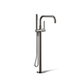 Kohler K-T97328-4-TT Purist Floor-mount bath filler trim with handshower, Vibrant Titanium