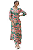Anni Designer Women'S Cotton Blend Straight Printed Kurta With Palazzo (Chinki Green_3Xl_Green_Xxx-Large),Green,3XL