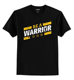 Adro Be A Warrior Design Printed T-Shirt For Men (Rnr-S36-War-Bl_Black_2Xl)