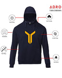 Adro Men'S Cotton Neck Hooded Sweatshirt (H22-M-Lnn-Nb_Navy_M)