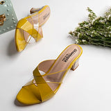 Shoetopia Women'S Stiletto Heel Sandal,Yellow,3,B0BY6W6XGZ