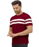 Lookmark Men'S Combo Cotton Blend Sky Blue & Maroon Color Printed Striped Polo Tshirt(Mt04-Mt09),Sky Blue-Maroon35Apparel,M