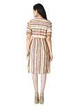 Leriya Fashion One Piece Dress For Women| Midi Dress For Women| Birthday Dress For Women (Small, Cream)