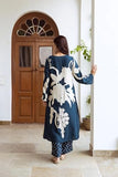 Anni Designer Women'S Cotton Blend Straight Printed Kurta With Palazzo (Cukari Blue_Xl_Blue_X-Large),Blue,XL,Rayon Blend,Straight,