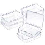 6 Pieces Mini Plastic Clear Beads Storage Containers Box for Collecting Small Items, Beads, Jewelry, Business Cards, Game Pieces