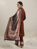 Libas Womens Yoke Design Wool Straight Kurta With Palazzos And Dupatta Rust 3Xl