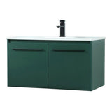 Elegant Decor Penn 36 Aluminum Alloy Mdf Single Bathroom Vanity In Green