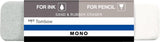 Tombow Mono Sand & Rubber Duo Natural Rubber Eraser for Pencil and Ink, White/Grey, 13 GR, Cardstock Case, 67 x 16 x 8 mm