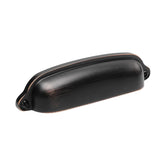 HARPOON 10 Pack Bin Cup Handle Pulls,Vintage Drawer Pulls,Cabinet Hardware,Shell Handle,3.78 Inch Oil-Rubbed Bronze