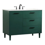 Elegant Decor Baldwin 42 Solid Wood And Mdf Bathroom Vanity In Green