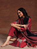 Libas Womens Printed Silk Blend Straight Kurta With Trousers And Dupatta Maroon L 36768O