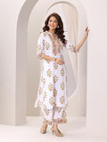 Libas Women'S Cotton Blend Kurta Sets (99545_White_Xxl)