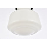 Elegant Lighting Living District Lyle 1 Light Black And Frosted White Glass Plug In Pendant