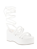 Shoetopia Retro Style White Platform Heels For Women & Girls /Uk2,White,2,B0BV6Y4218