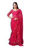 Womanista Womens Leheriya Poly Georgette Saree (TI5103A_Pink)