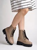 Shoetopia Smart Casual Mid Top Tan Boots For Women & Girls /Eu39,Tan,6,B0DM68SGTG