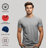 ADRO T Shirts Pack of 2 Mens Tshirts Cotton T Shirts for Men Tshirt T-Shirts Combo T Shirts Tshirts for Men Plain Solid Tshirts White Grey Tshirt for Men RCM2-PLN-WH-GR-2XL,White,Grey