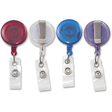 Advantus 75464 Translucent Retractable Id Card Reel, 34-Inch Extension, Assorted Colors, 4/Pack