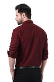 Xjarvis Austin Men'S Cotton Blend Shirt |Slim Fit Formal Shirt With Pocket |Plain | Long Sleeve Spread Collar | Casual Wear Regular Fit Shirt Pack Of 1 (Maroon S),Maroon,,B0F4X87J2Z
