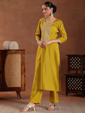 Libas Women'S Silk Blend Kurta Set (274190R Mustard Xl
