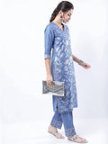 Ketch Polyester Womens Kurta&Pant&Dupatta (Khk3000199_Blue Blue L
