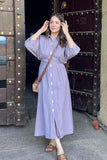 Anni Designer Women'S Rayon Viscose Soild Button Shirt Dress (Sinny Purple_Xxl_Purple_Xx-Large),Purple,2XL,,,