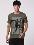 Adro Sports Design Printed T-Shirt For Men - 100% Cotton, Regular Fit, Soft Breathable Fabric. (Rn23-M-Spr-Ol_Olive_M)