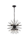 Elegant Lighting Living District Timber 8-Light Mid-Century Metal Pendant In Chrome
