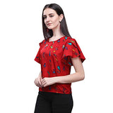 Oomph! Women'S Crepe Tunic Top - Crimson Red
