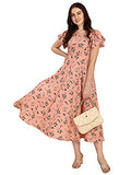 Oomph! Women'S Western & Fusion Wear Midi Dresses For Women Beach Pink - Md303,Blush PinkApparel,L