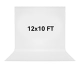 Vevelux 12x10 FT White Backdrop Background for Photography, 100% Polyester Photo Booth Backdrop Foldable Washable White Screen f