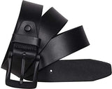 Kaezri Genuine Leather Black Belt For Men (Blackbuckledd)
