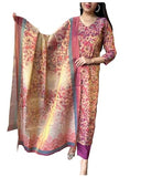 Gosriki Women'S Rayon Blend Straight Printed Kurta With Pant & Dupatta (Omsing Pink-Gs_Xl_Pink_X-Large),Pink,,B0DBM1821C