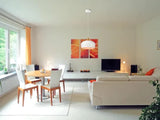 Elegant Lighting Nora Collection Pendant D11.5In H9In Lt:1 Frosted White And Natural Wood Finish