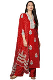Anni Designer Women'S Rayon Viscose Printed Straight Kurta With Pant & Dupatta (Belagavi Red-Vks01_4Xl_Red_Xxxx-Large),Red,4XL