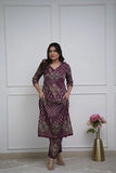 Gosriki Women'S Rayon Viscose Straight Printed Kurta With Pant (Kadai Wine-Gs_Xxl_Wine_Xx-Large),Wine,2,B0F38GQF1F