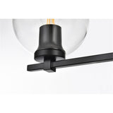 Living District Juelz 4-Light Iron & Glass Bath Sconce In Black/Clear